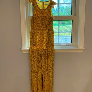 Wonderfully Curvy Floral Yellow Jumpsuit